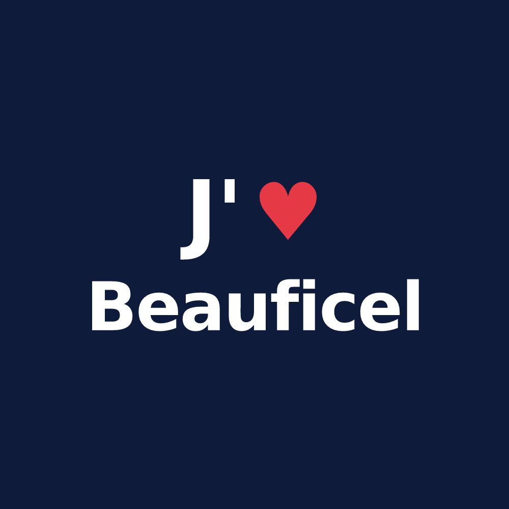 T-shirt personnalisé Beauficel — design J'aime Beauficel