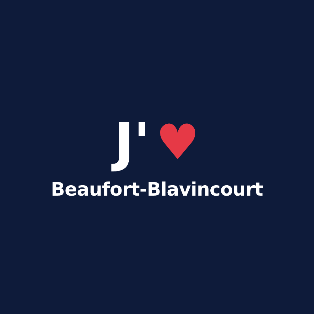 T-shirt personnalisé Beaufort-Blavincourt — design J'aime Beaufort-Blavincourt