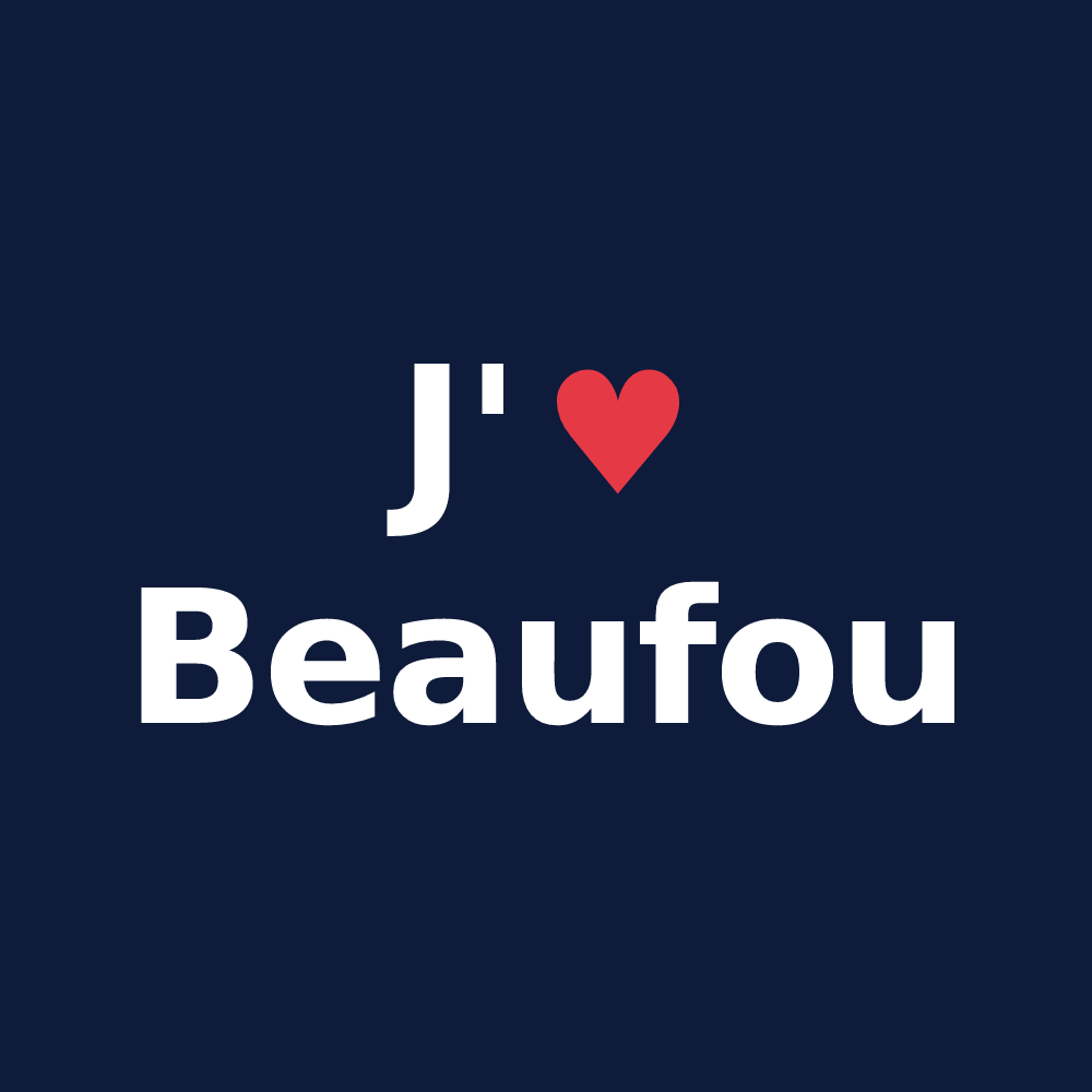 T-shirt personnalisé Beaufou — design J'aime Beaufou