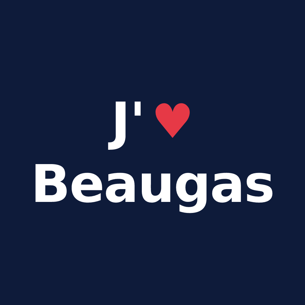 T-shirt personnalisé Beaugas — design J'aime Beaugas