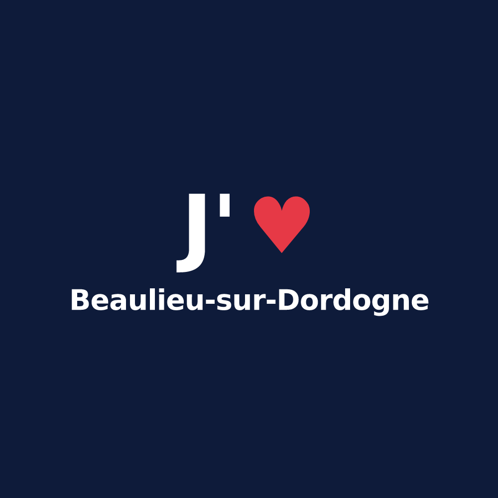 T-shirt personnalisé Beaulieu-sur-Dordogne — design J'aime Beaulieu-sur-Dordogne