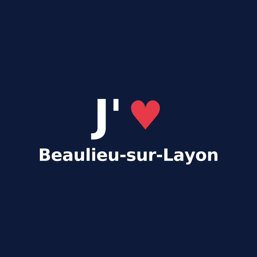 T-shirt personnalisé Beaulieu-sur-Layon — design J'aime Beaulieu-sur-Layon