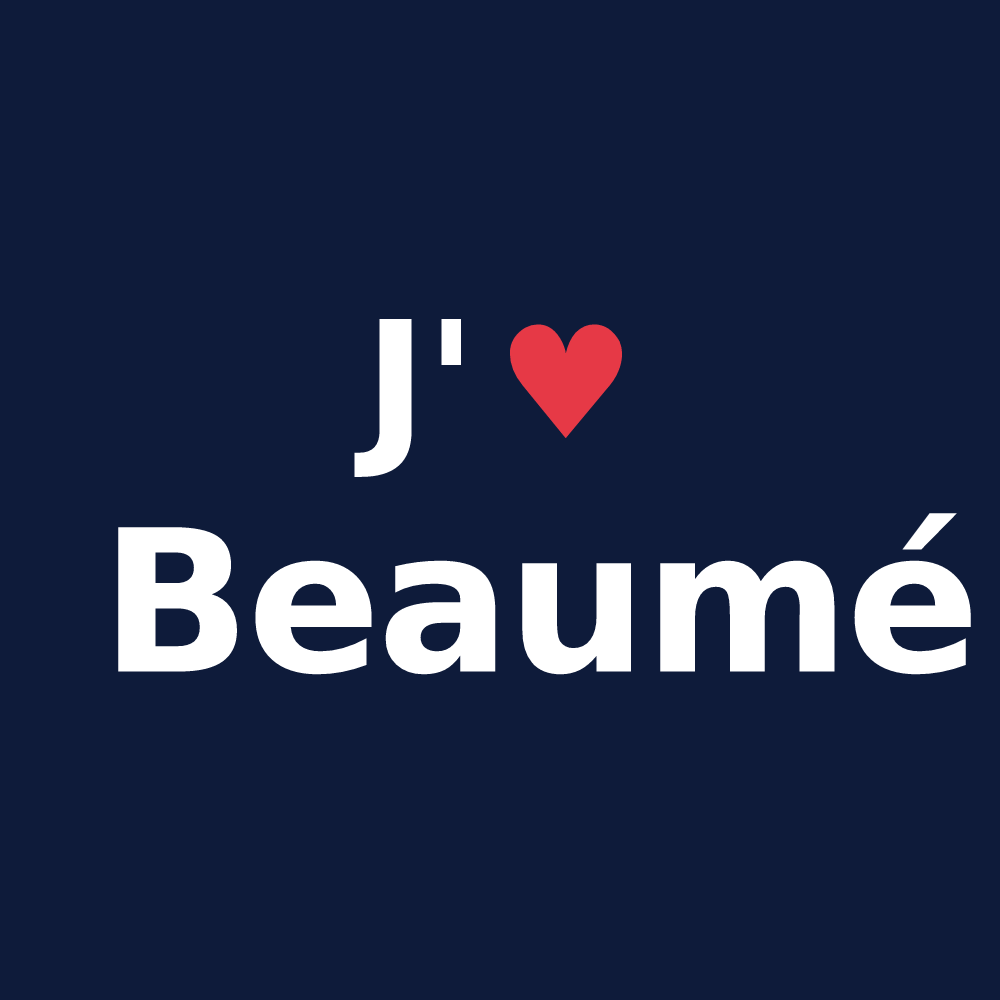 T-shirt personnalisé Beaumé — design J'aime Beaumé