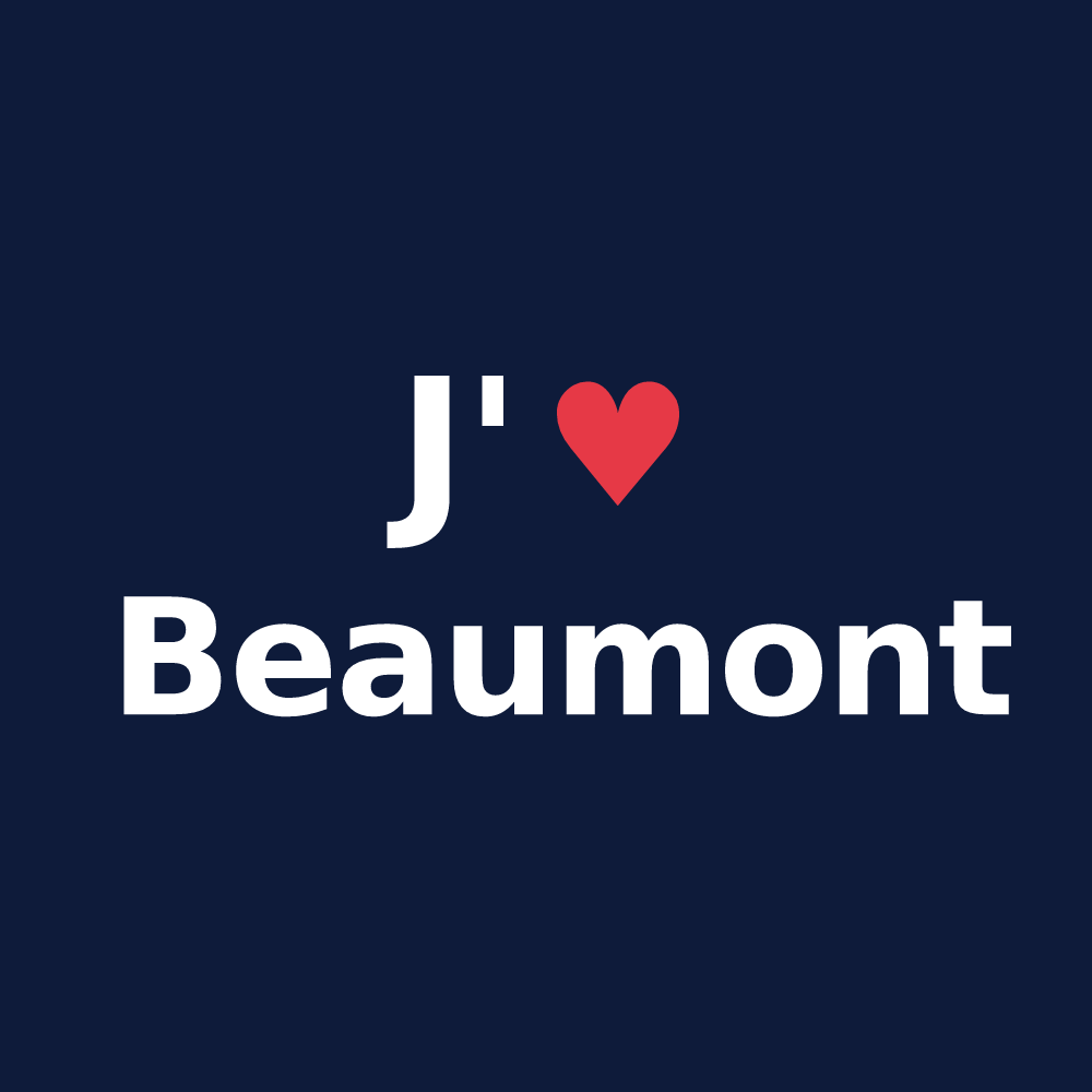T-shirt personnalisé Beaumont — design J'aime Beaumont