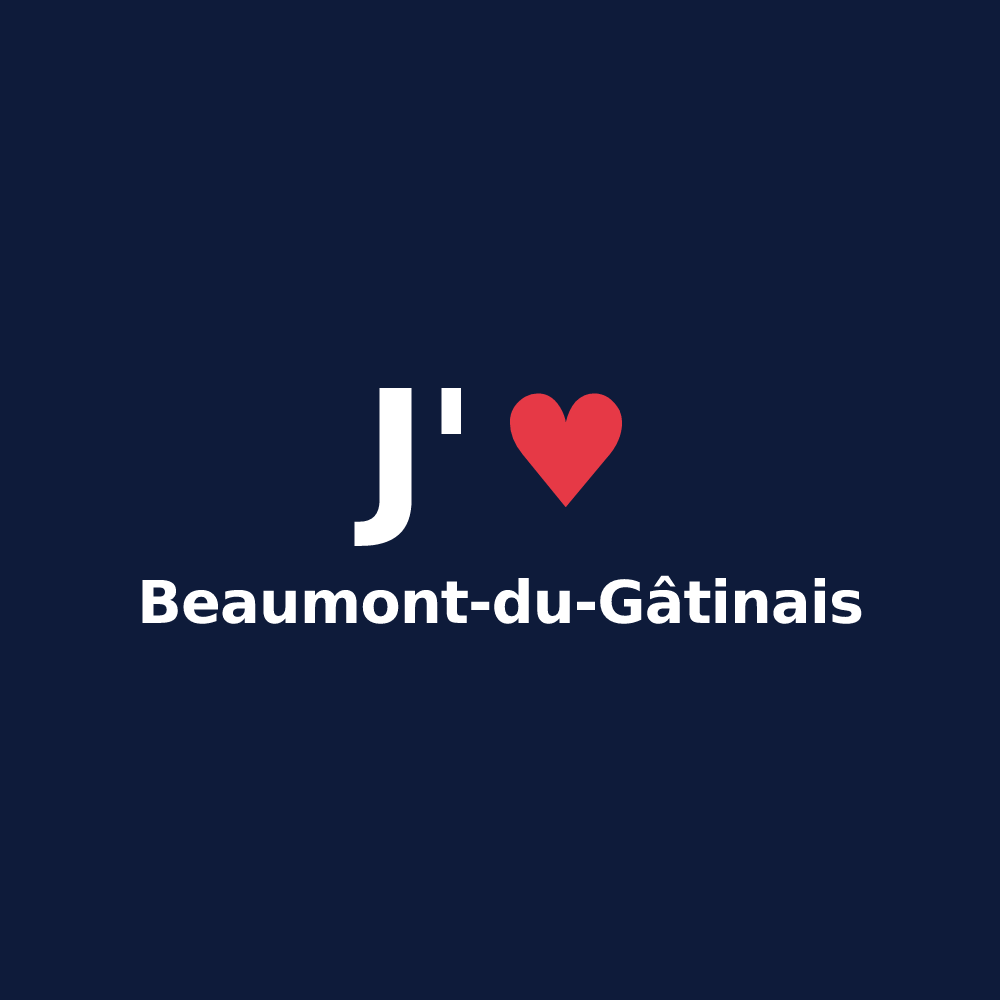 T-shirt personnalisé Beaumont-du-Gâtinais — design J'aime Beaumont-du-Gâtinais