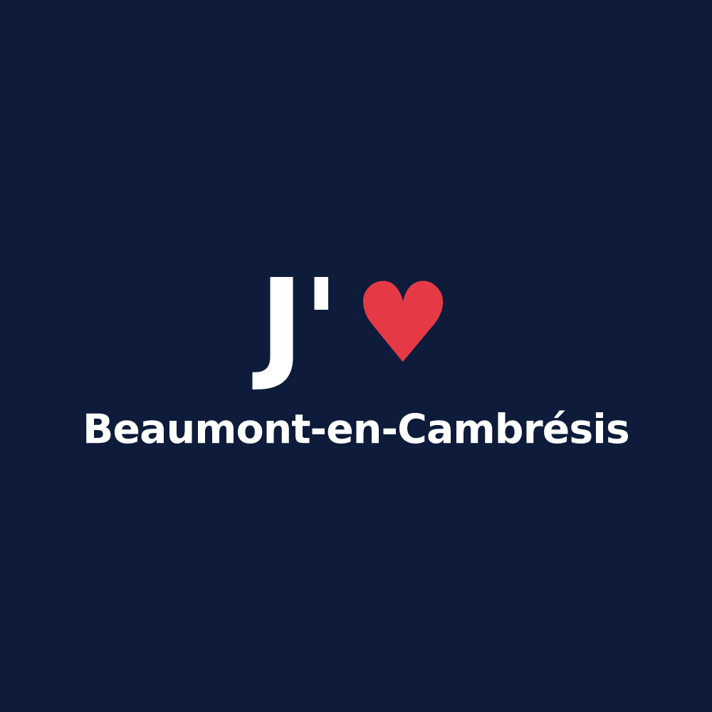 T-shirt personnalisé Beaumont-en-Cambrésis — design J'aime Beaumont-en-Cambrésis