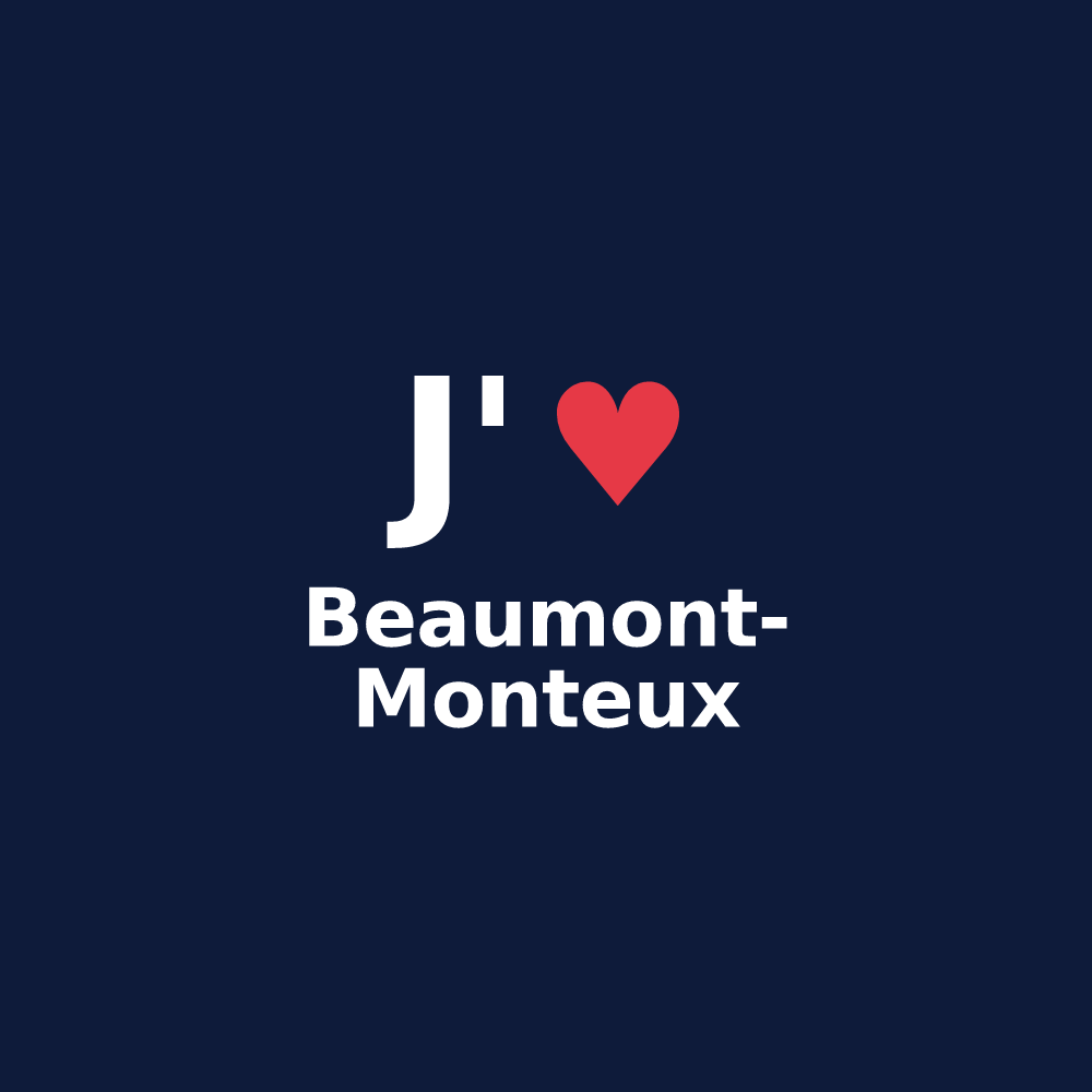 T-shirt personnalisé Beaumont-Monteux — design J'aime Beaumont-Monteux