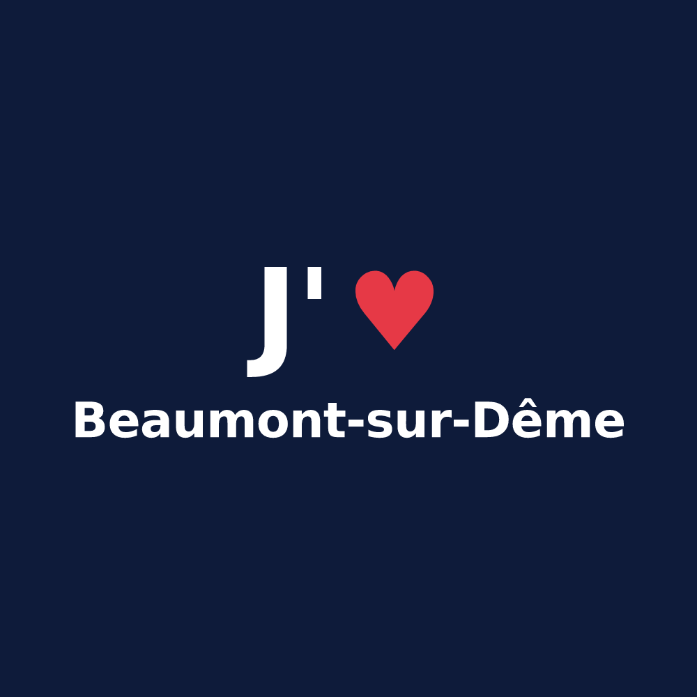 T-shirt personnalisé Beaumont-sur-Dême — design J'aime Beaumont-sur-Dême
