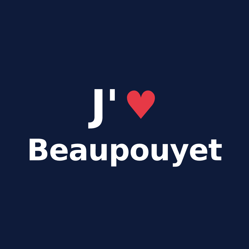 T-shirt personnalisé Beaupouyet — design J'aime Beaupouyet