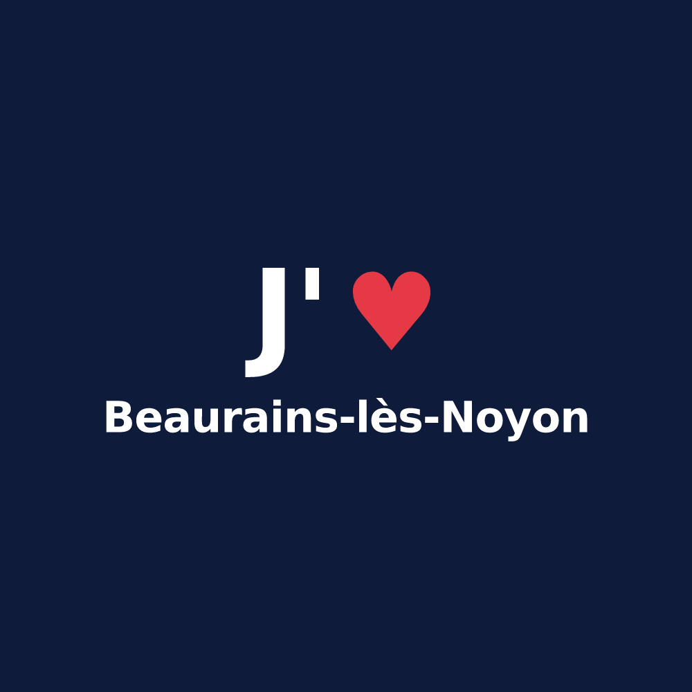 T-shirt personnalisé Beaurains-lès-Noyon — design J'aime Beaurains-lès-Noyon