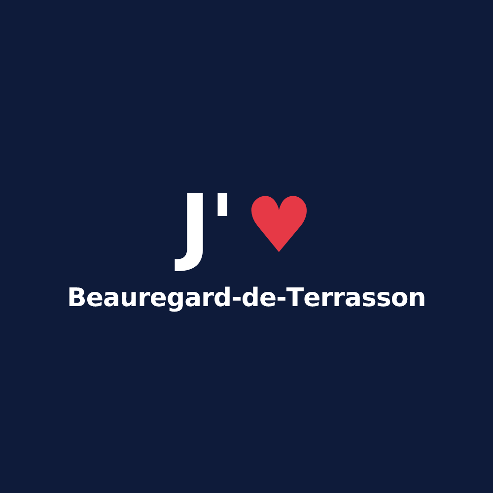 T-shirt personnalisé Beauregard-de-Terrasson — design J'aime Beauregard-de-Terrasson