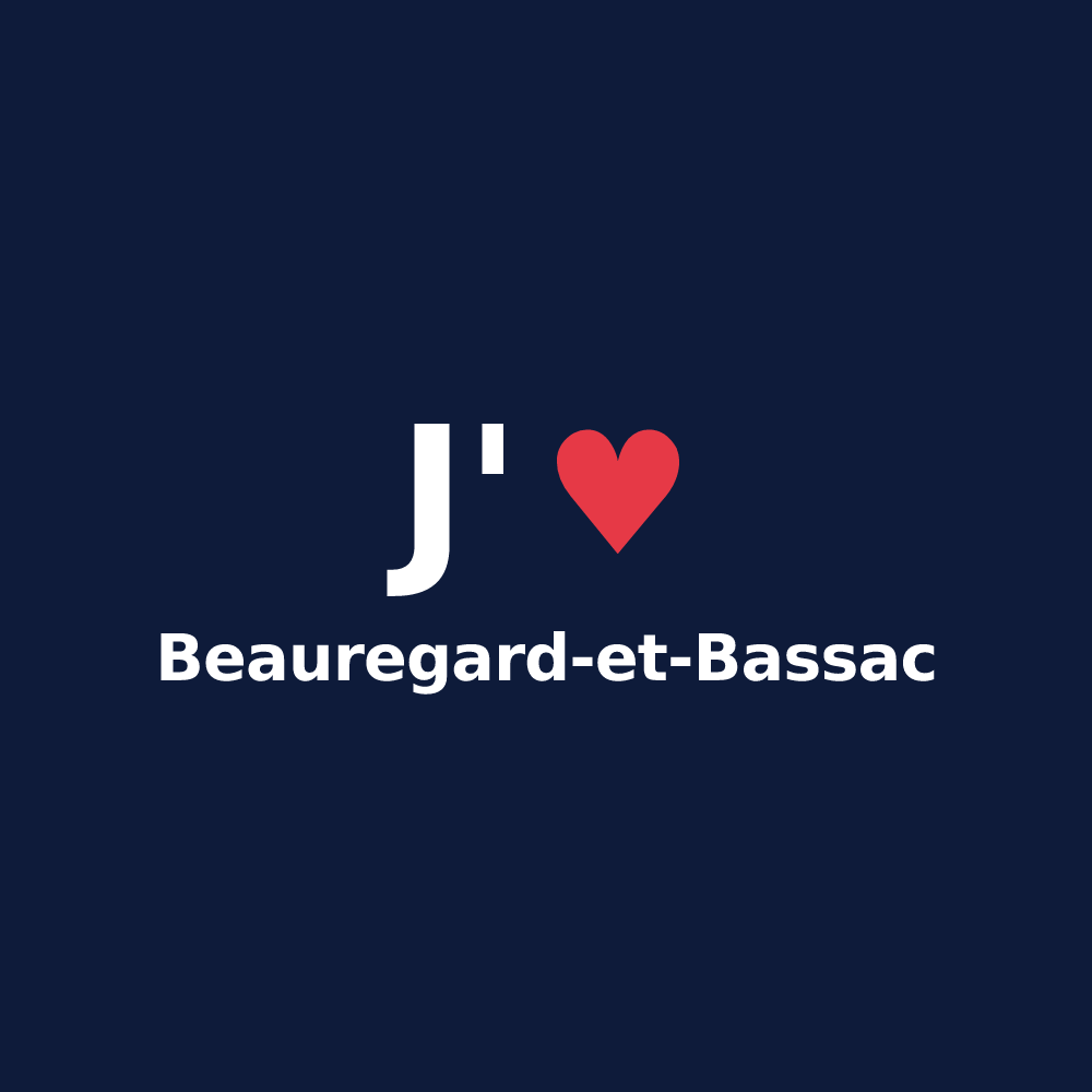 T-shirt personnalisé Beauregard-et-Bassac — design J'aime Beauregard-et-Bassac