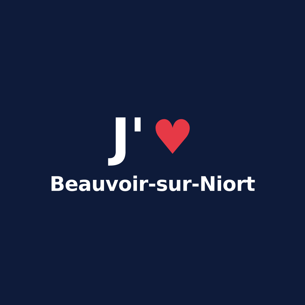 T-shirt personnalisé Beauvoir-sur-Niort — design J'aime Beauvoir-sur-Niort