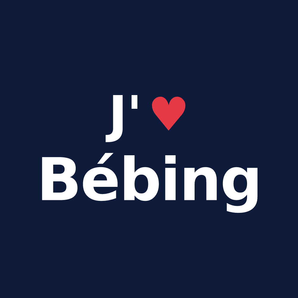 T-shirt personnalisé Bébing — design J'aime Bébing