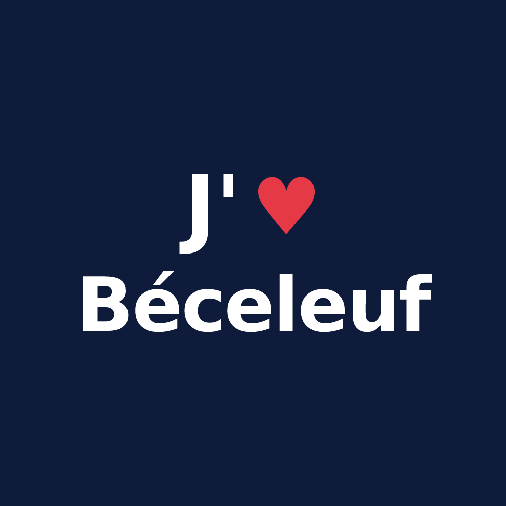 T-shirt personnalisé Béceleuf — design « J'aime Béceleuf » imprimé sur le t-shirt