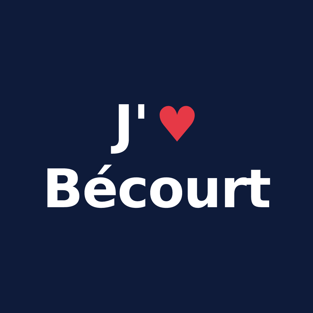 T-shirt personnalisé Bécourt — design J'aime Bécourt