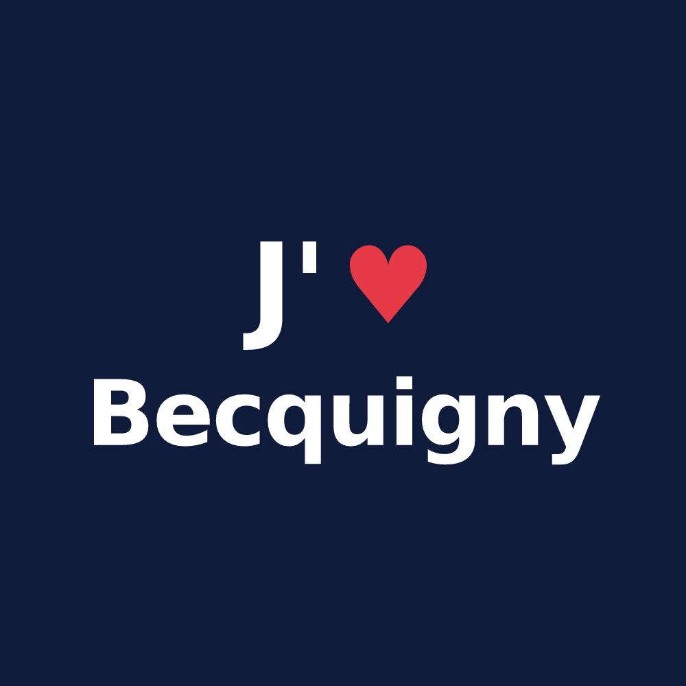 T-shirt personnalisé Becquigny — design J'aime Becquigny