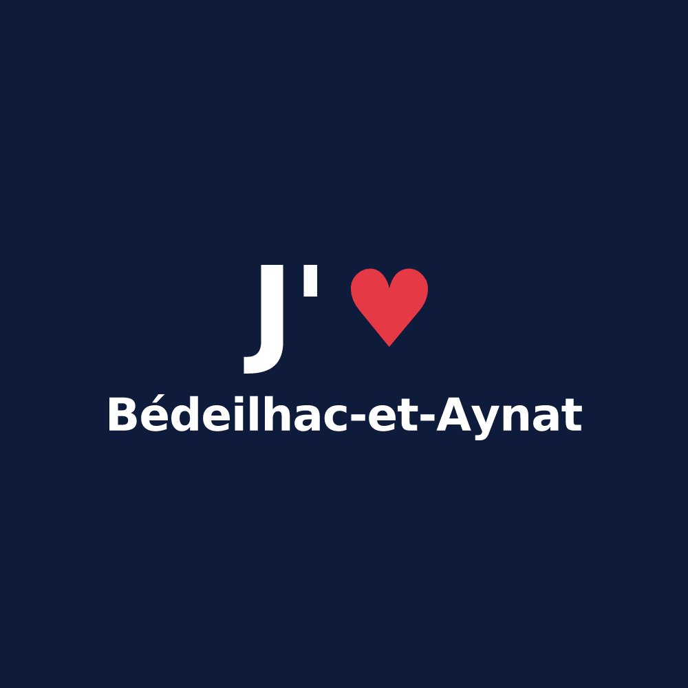 T-shirt personnalisé Bédeilhac-et-Aynat — design J'aime Bédeilhac-et-Aynat