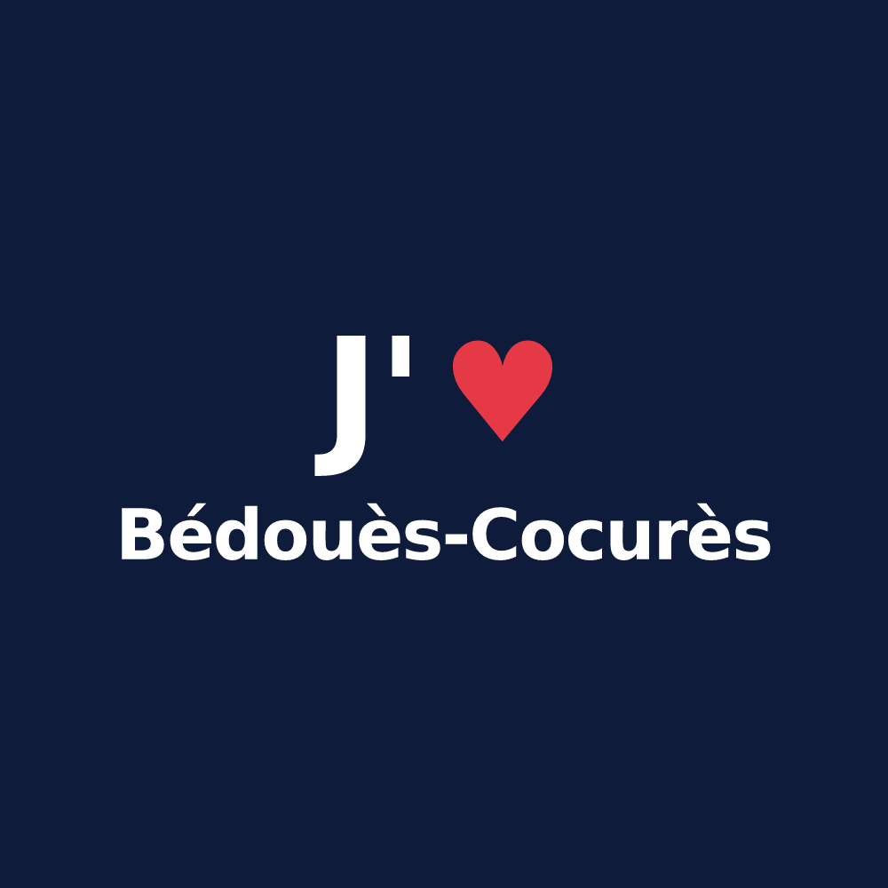T-shirt personnalisé Bédouès-Cocurès — design « J'aime Bédouès-Cocurès » imprimé sur le t-shirt