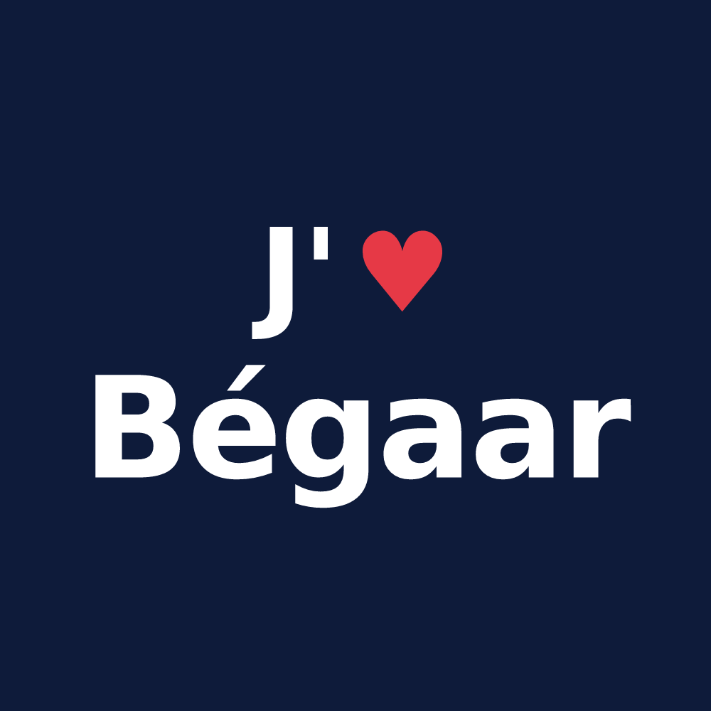 T-shirt personnalisé Bégaar — design J'aime Bégaar