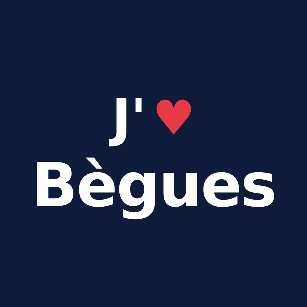 T-shirt personnalisé Bègues — design J'aime Bègues