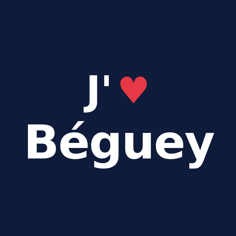 T-shirt personnalisé Béguey — design J'aime Béguey