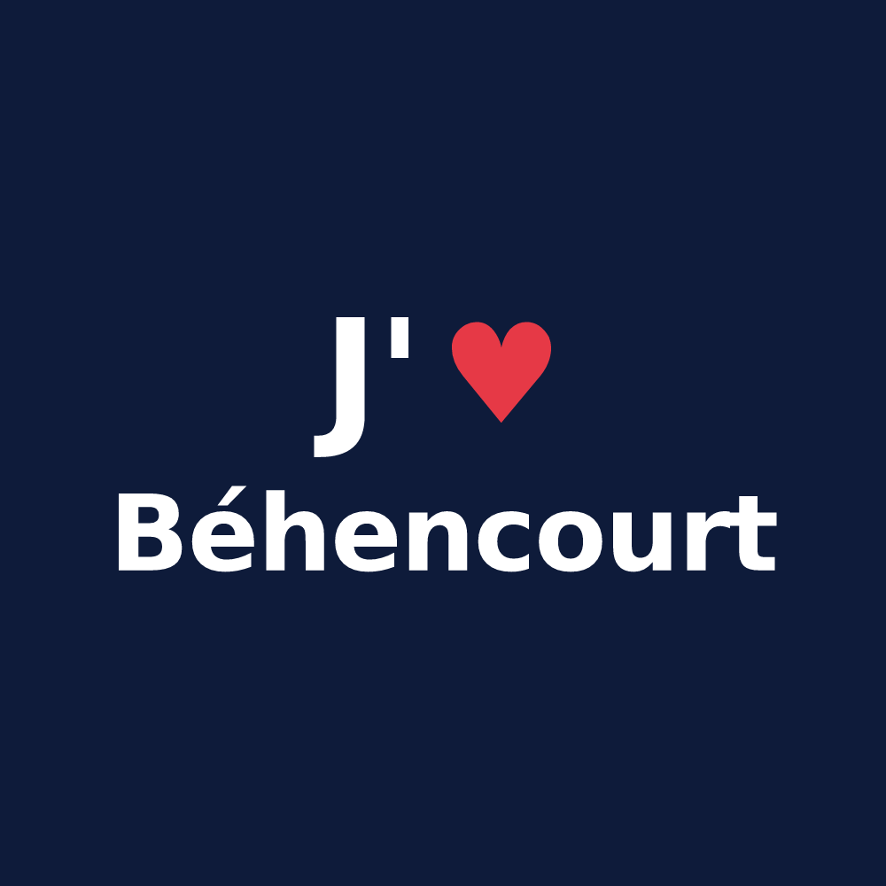 T-shirt personnalisé Béhencourt — design J'aime Béhencourt