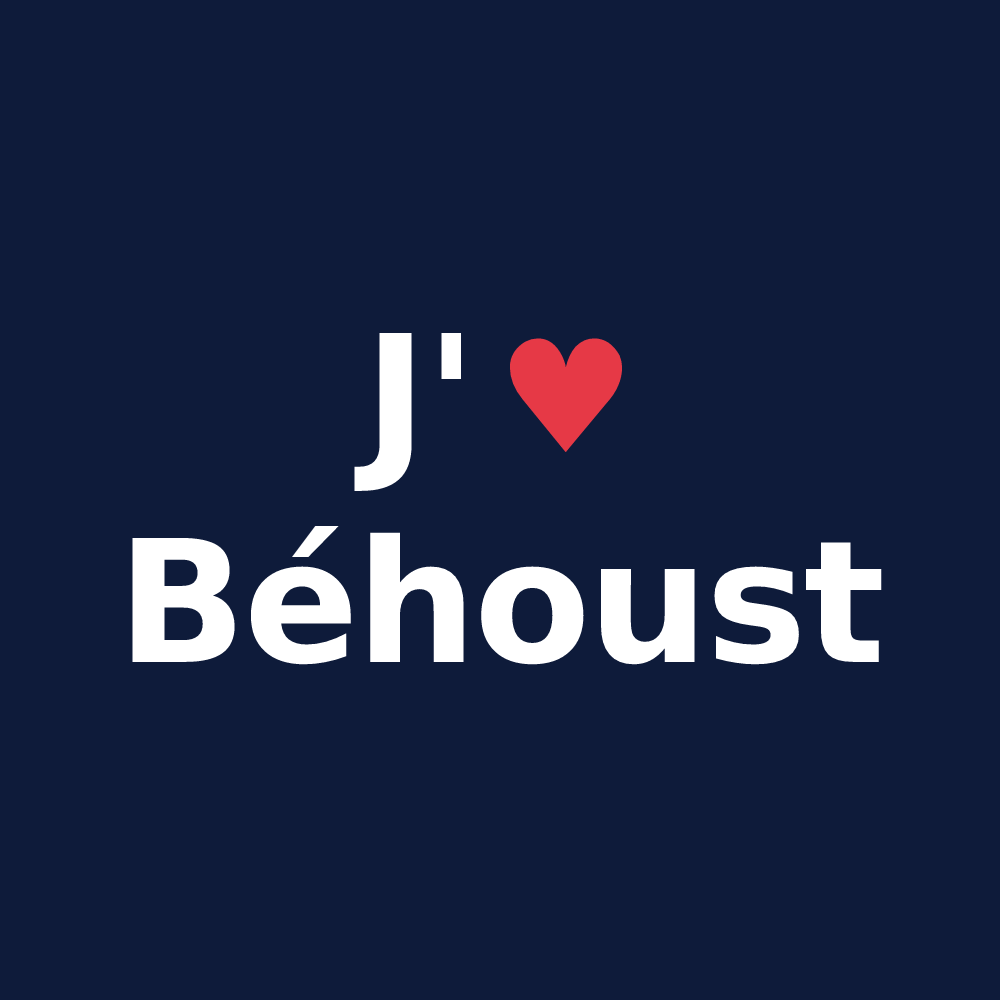 T-shirt personnalisé Béhoust — design J'aime Béhoust