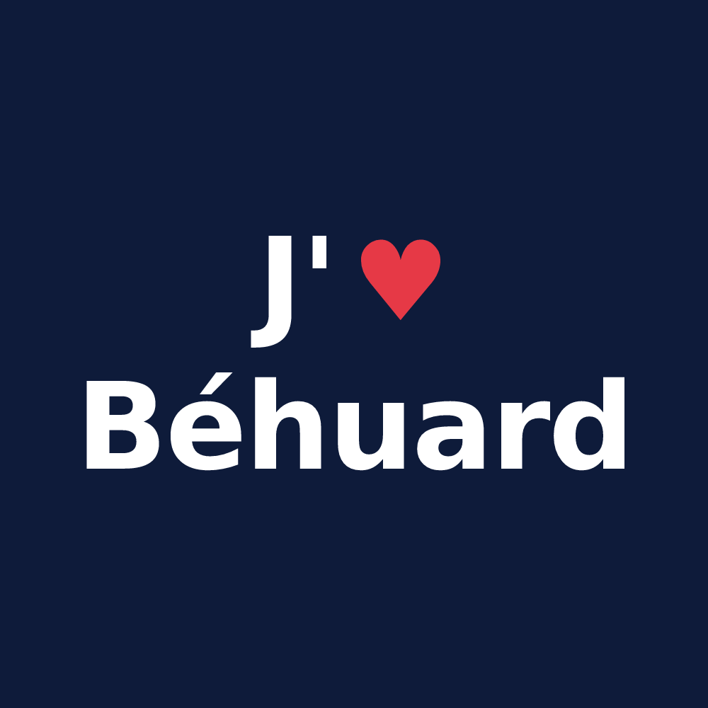 T-shirt personnalisé Béhuard — design J'aime Béhuard