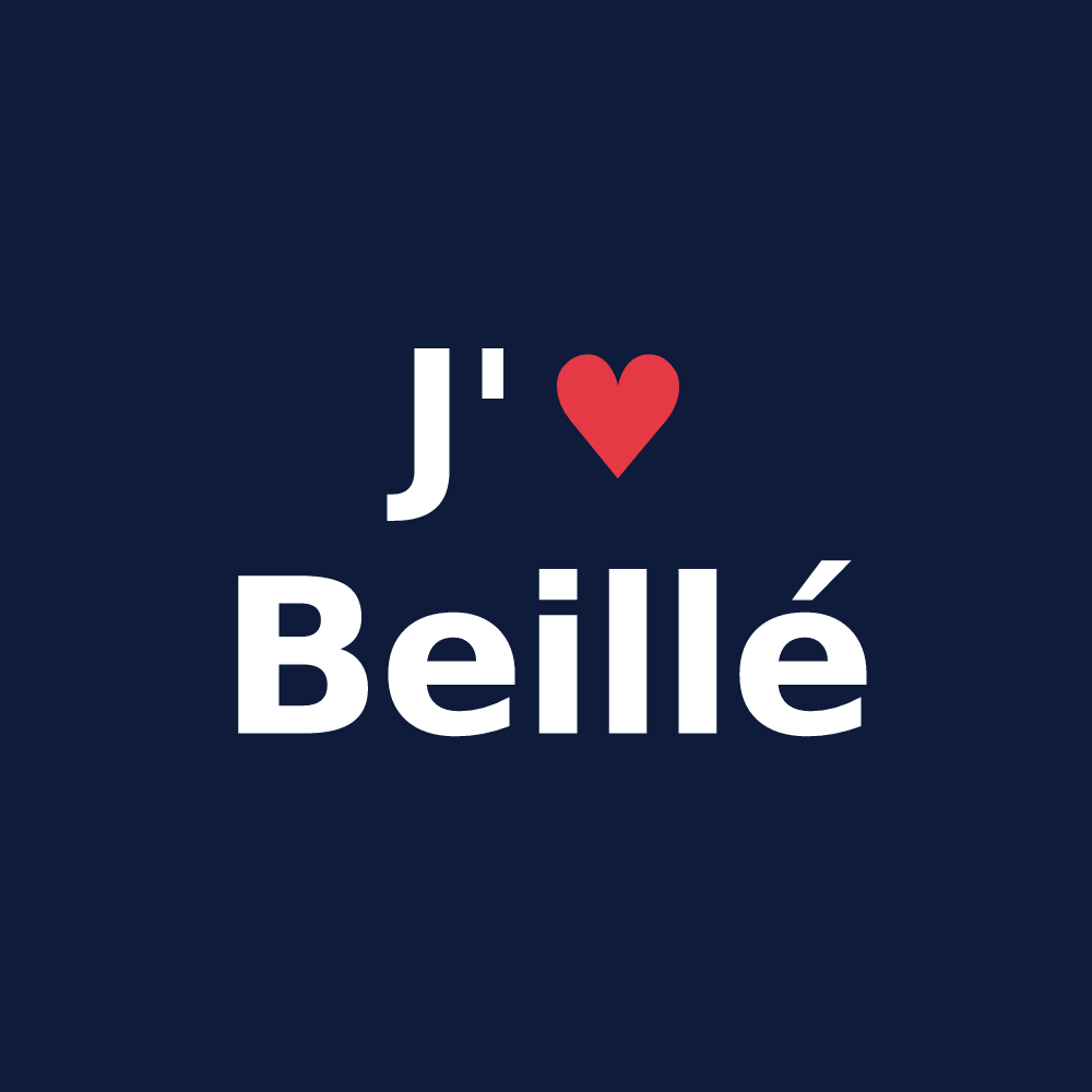 T-shirt personnalisé Beillé — design J'aime Beillé