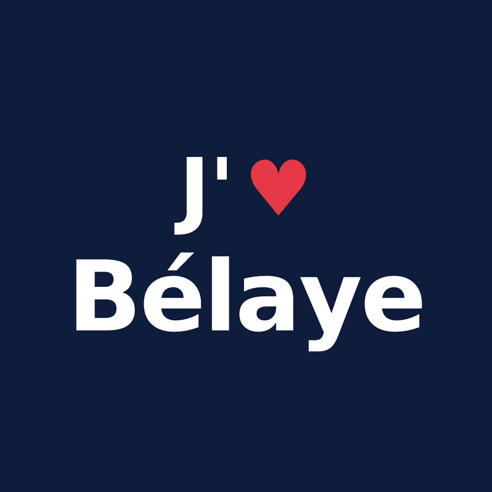 T-shirt personnalisé Bélaye — design J'aime Bélaye