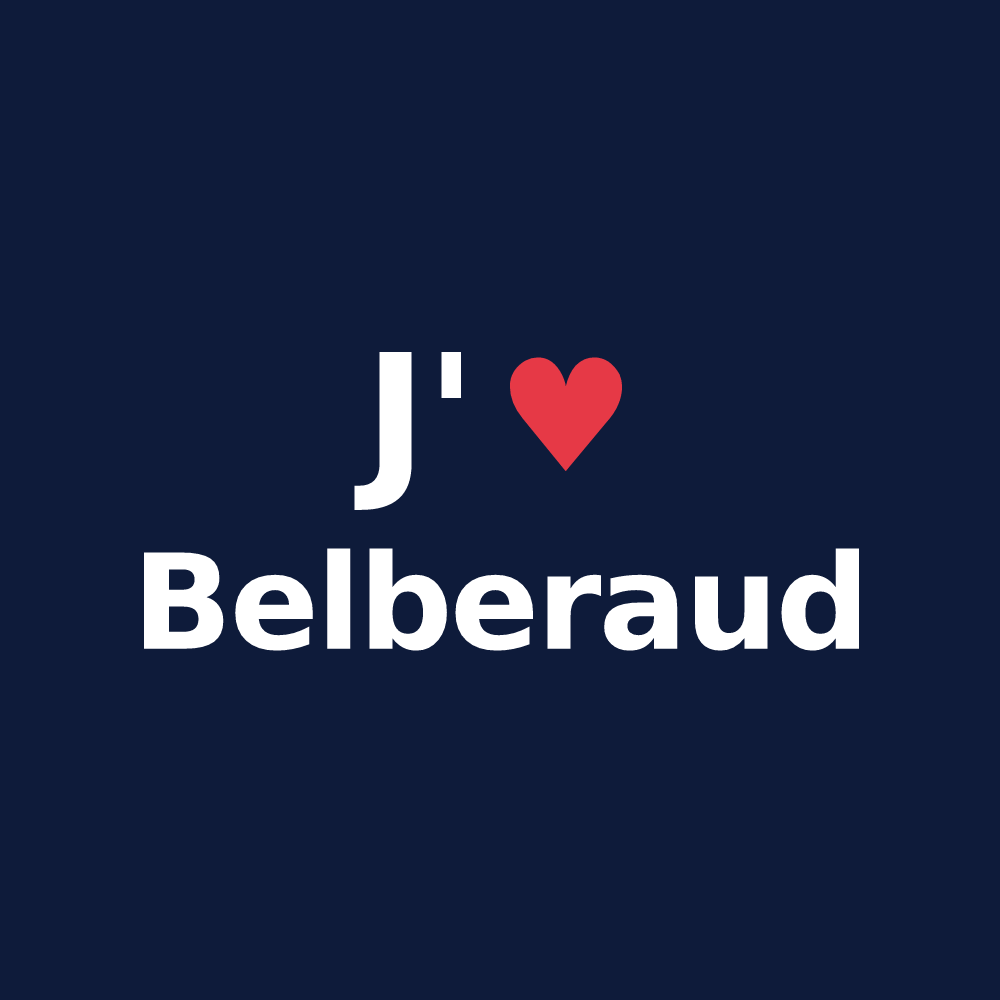 T-shirt personnalisé Belberaud — design J'aime Belberaud