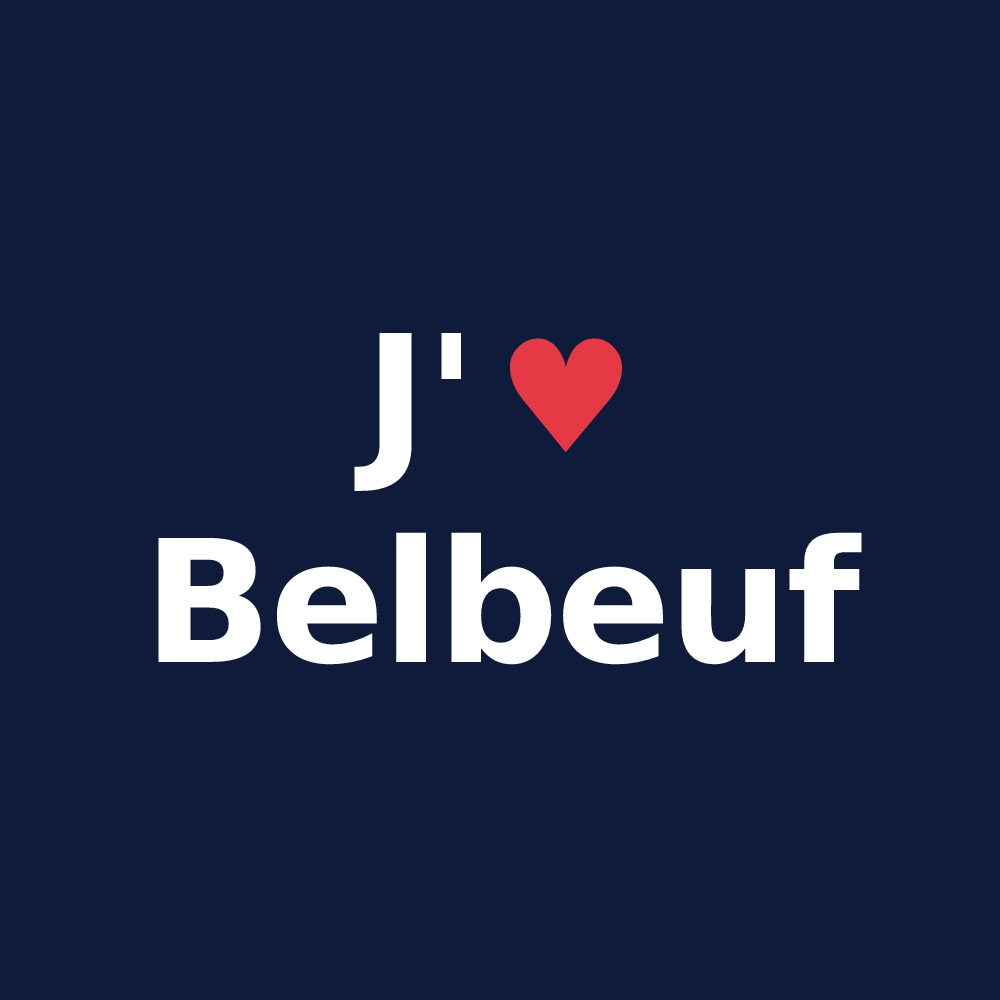 T-shirt personnalisé Belbeuf — design J'aime Belbeuf