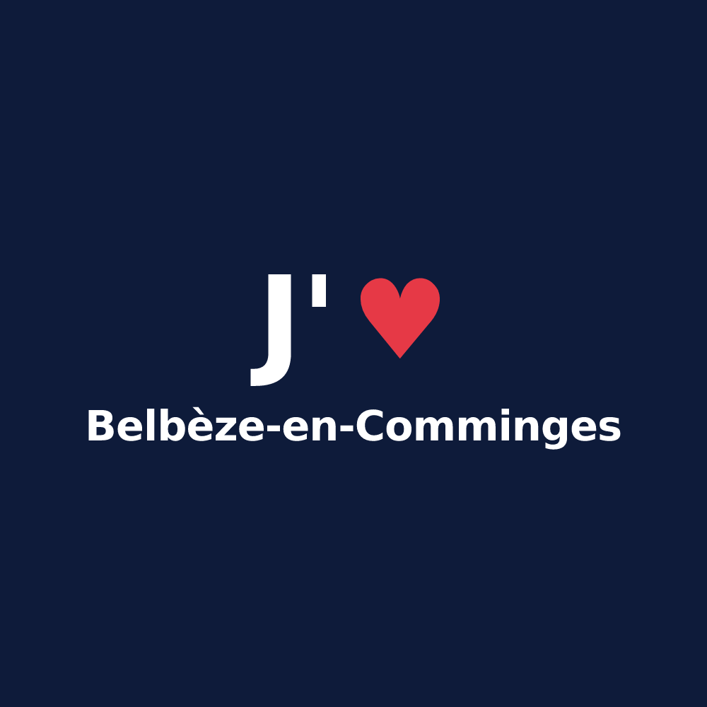 T-shirt personnalisé Belbèze-en-Comminges — design J'aime Belbèze-en-Comminges