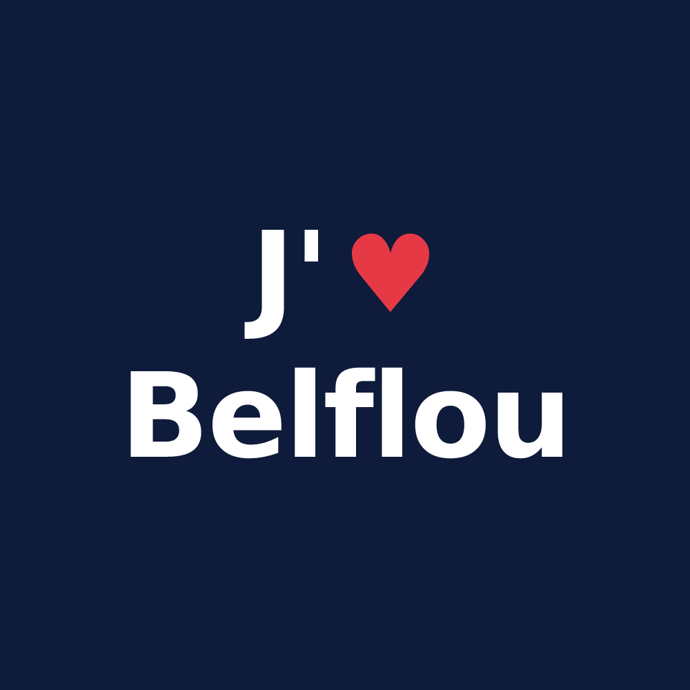 T-shirt personnalisé Belflou — design J'aime Belflou