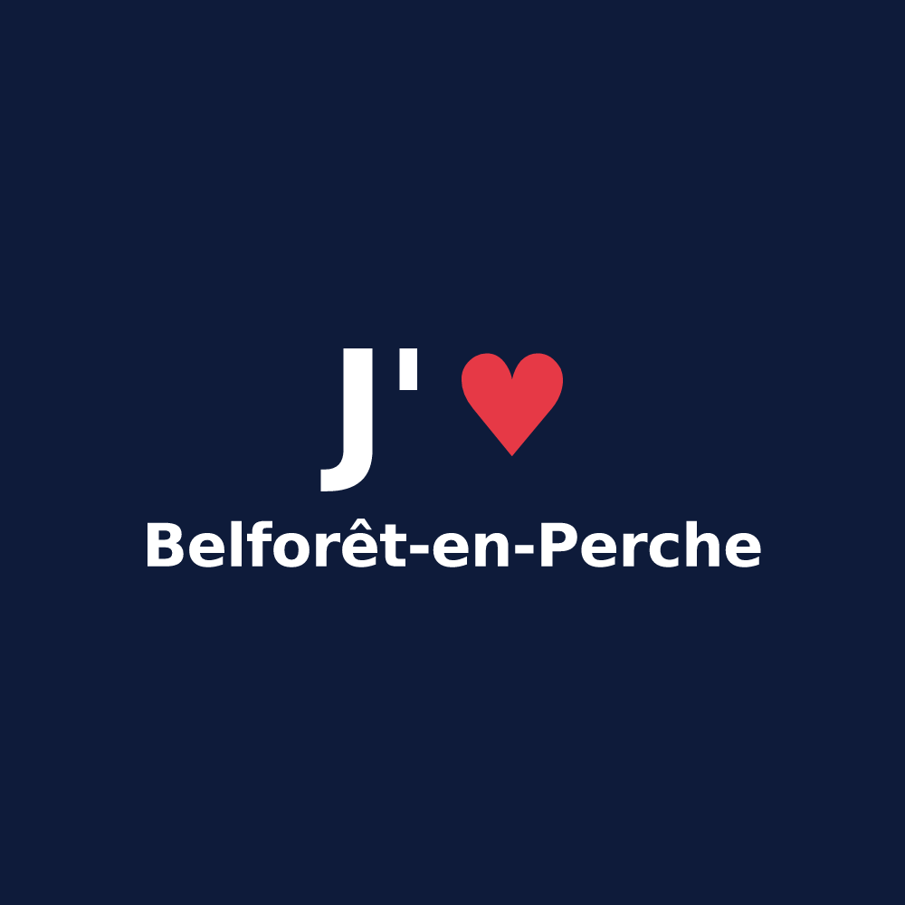 T-shirt personnalisé Belforêt-en-Perche — design J'aime Belforêt-en-Perche