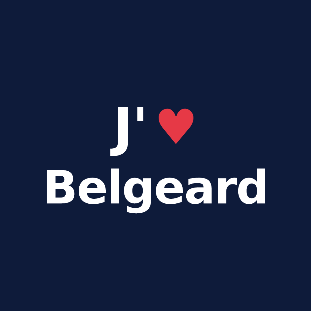 T-shirt personnalisé Belgeard — design J'aime Belgeard