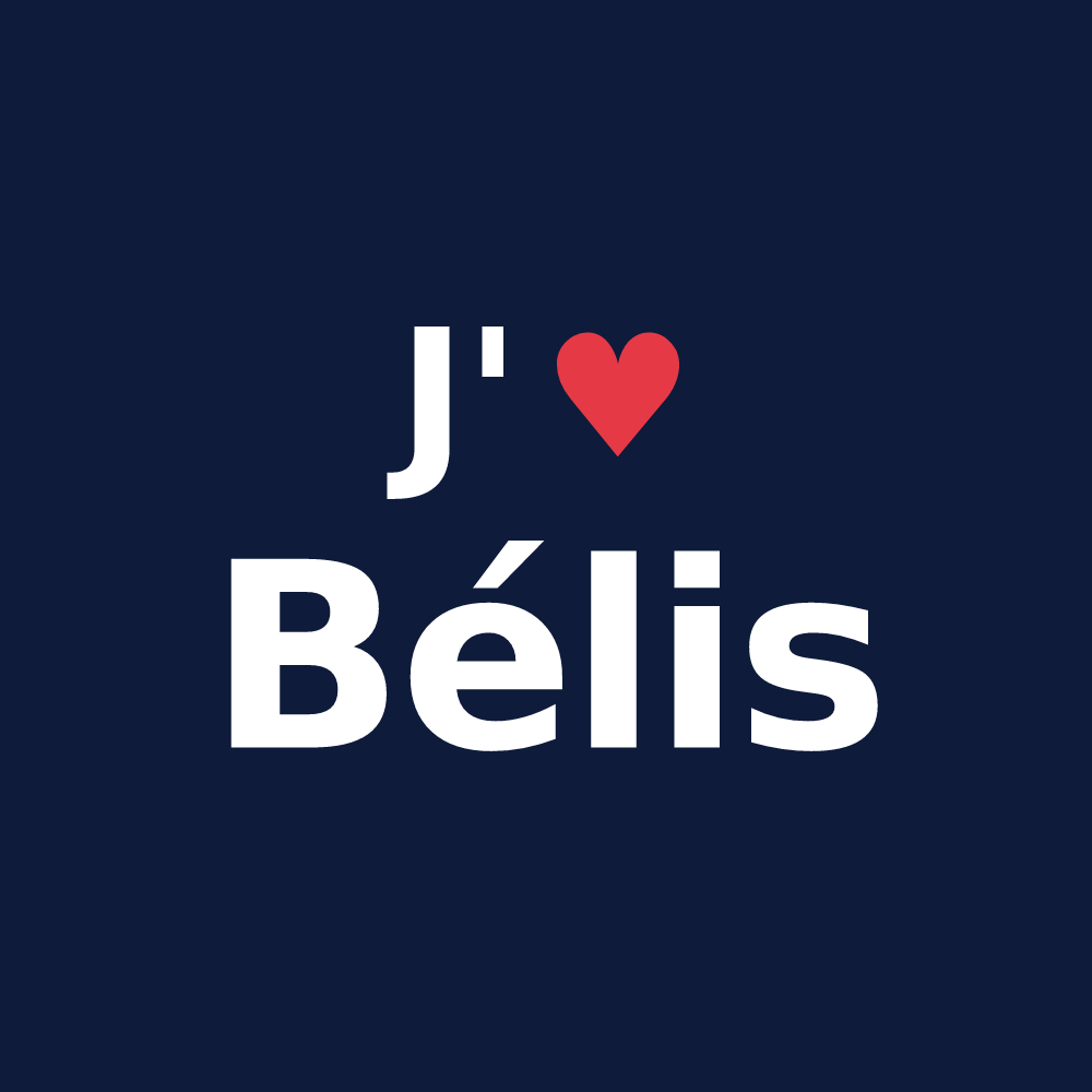 T-shirt personnalisé Bélis — design J'aime Bélis