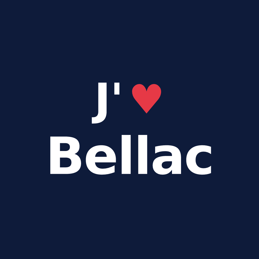 T-shirt personnalisé Bellac — design « J'aime Bellac » imprimé sur le t-shirt