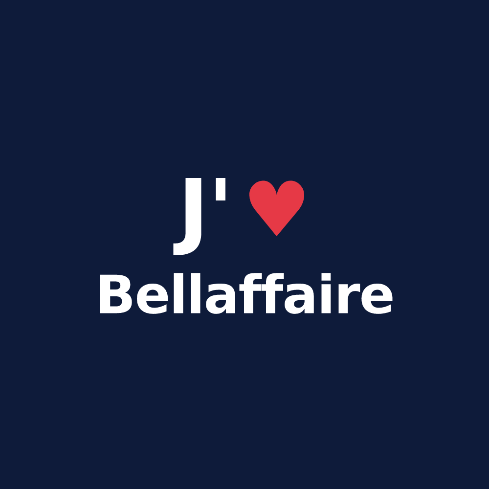 T-shirt personnalisé Bellaffaire — design J'aime Bellaffaire