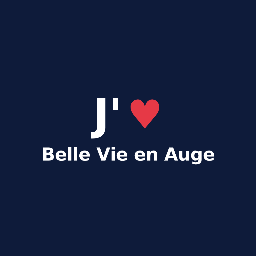T-shirt personnalisé Belle Vie en Auge — design « J'aime Belle Vie en Auge » imprimé sur le t-shirt