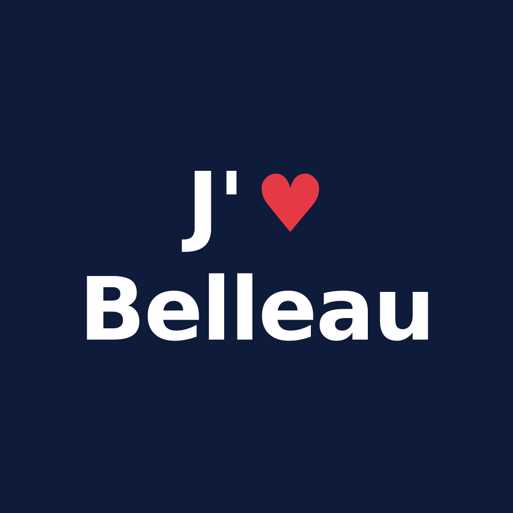 T-shirt personnalisé Belleau — design J'aime Belleau