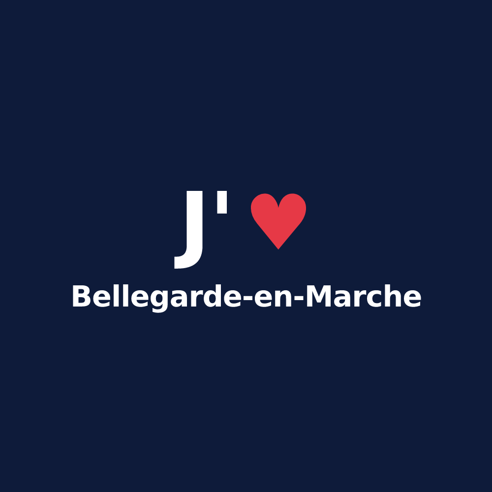 T-shirt personnalisé Bellegarde-en-Marche — design J'aime Bellegarde-en-Marche