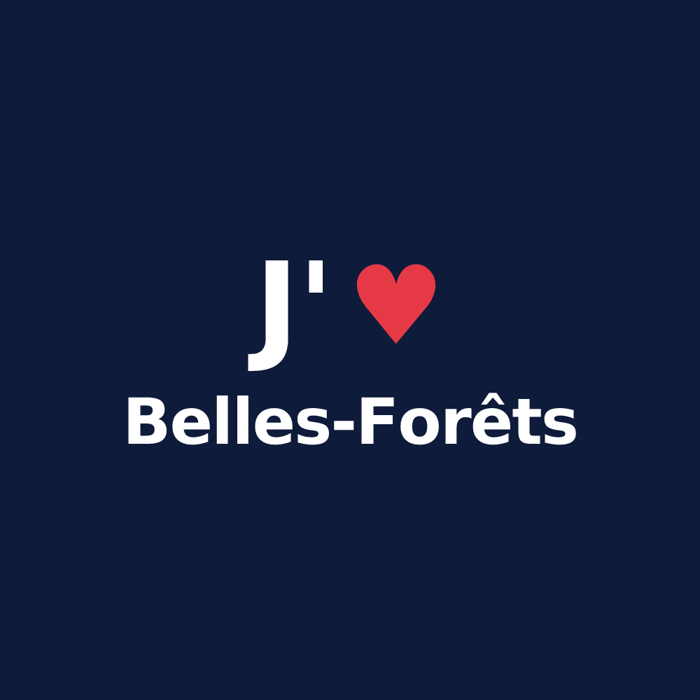 T-shirt personnalisé Belles-Forêts — design J'aime Belles-Forêts