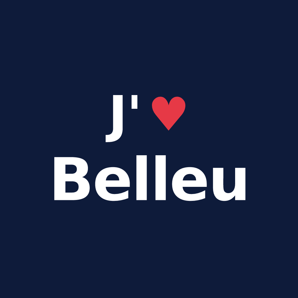 T-shirt personnalisé Belleu — design J'aime Belleu