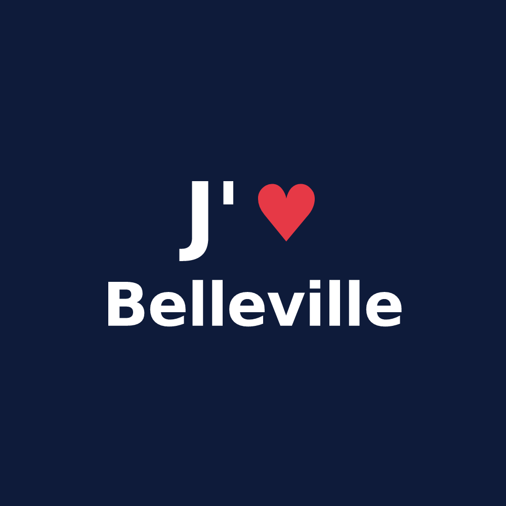 T-shirt personnalisé Belleville — design J'aime Belleville