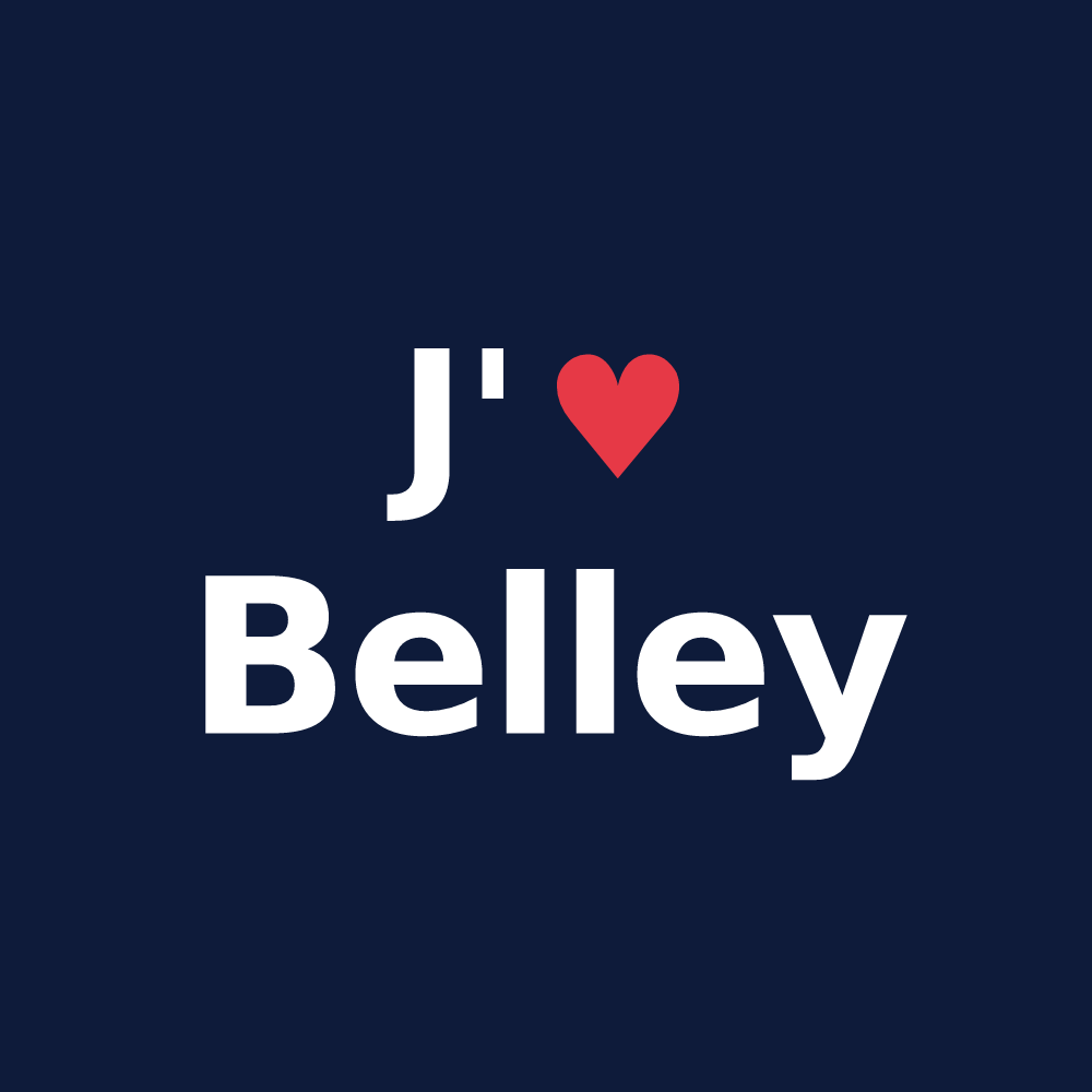 T-shirt personnalisé Belley — design J'aime Belley