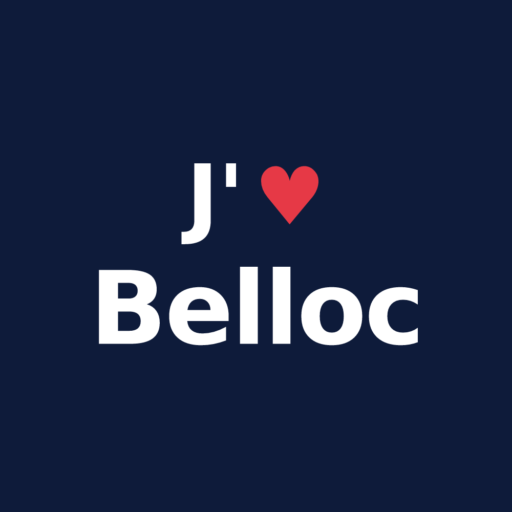 T-shirt personnalisé Belloc — design J'aime Belloc