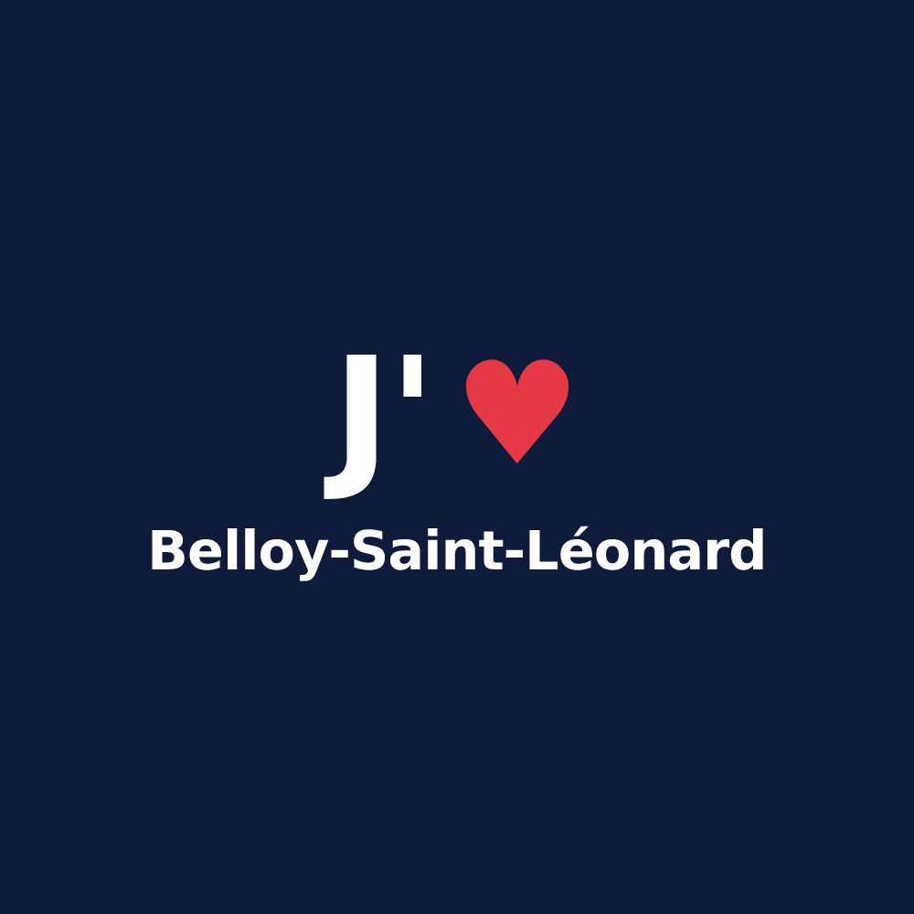T-shirt personnalisé Belloy-Saint-Léonard — design J'aime Belloy-Saint-Léonard