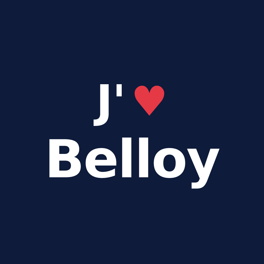 T-shirt personnalisé Belloy — design J'aime Belloy